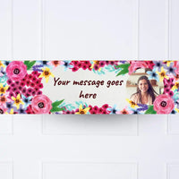 Watercolour Flowers Personalised Party Banner Yes Personalised Banner