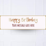 Pink Stripe Birthday Personalised Party Banner