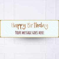 Blue Stripe Birthday Personalised Party Banner No Personalised Banner