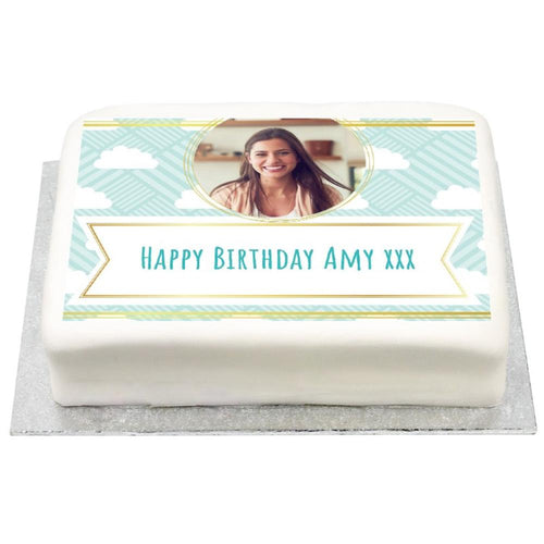 Personalised Photo Cake - Fluffy Clouds