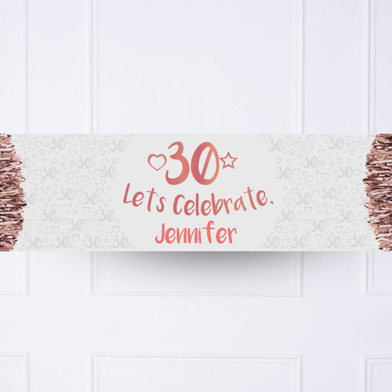 Rose Gold 30th Personalised Party Banner