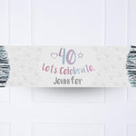 Iridescent 40th Personalised Party Banner