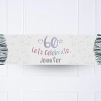 Iridescent 60th Personalised Party Banner No None Personalised Banner