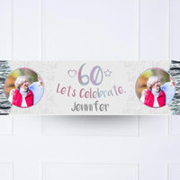 Iridescent 60th Personalised Party Banner Yes None Personalised Banner
