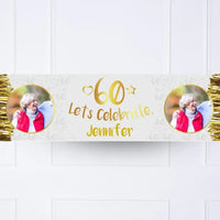 Gold 60th Personalised Party Banner Yes Personalised Banner