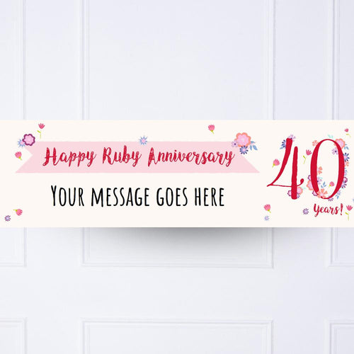 Ruby Anniversary Personalised Party Banner