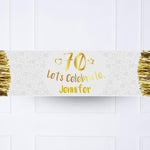 Gold 70th Personalised Party Banner
