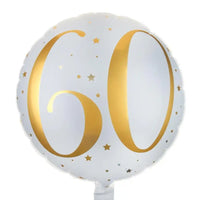 60th Birthday White Foil Balloon Milestone