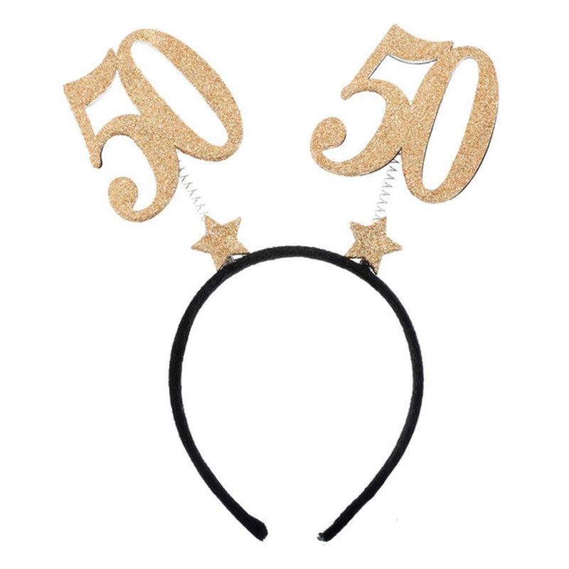 50th Birthday Glitter Sparkle Headband