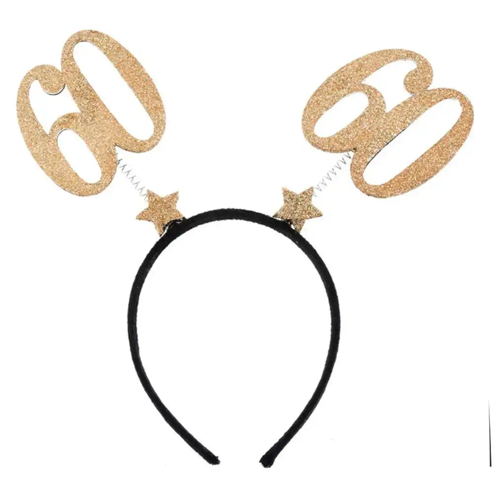 60th Birthday Glitter Sparkle Headband Milestone