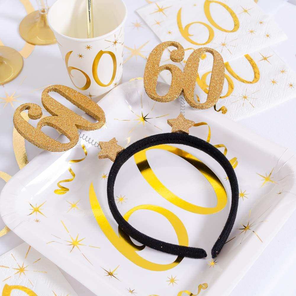 60th Birthday Glitter Sparkle Headband Milestone