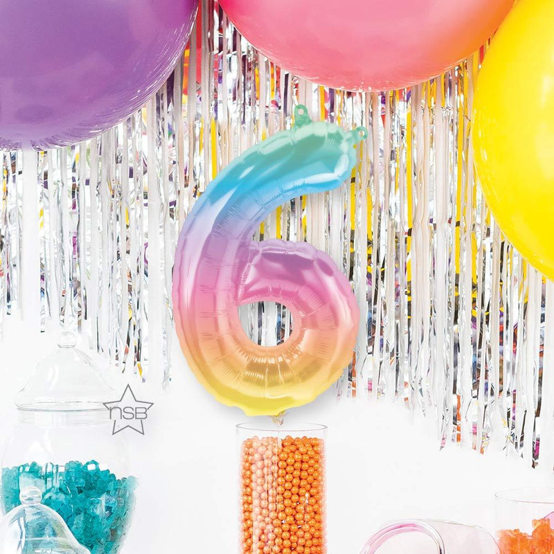 Air-Fill Ombre 16" Number 6 Balloon