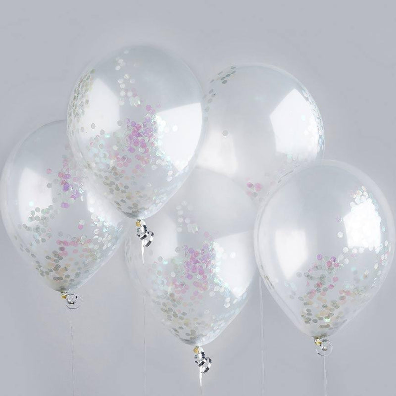 Iridescent Confetti Balloons (x5)