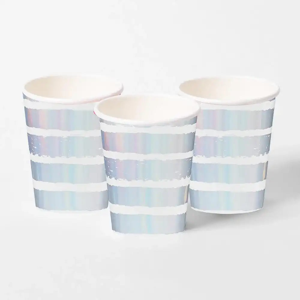 Iridescent Striped Paper Cups (x10) General Party