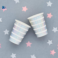 Iridescent Striped Paper Cups (x10) General Party