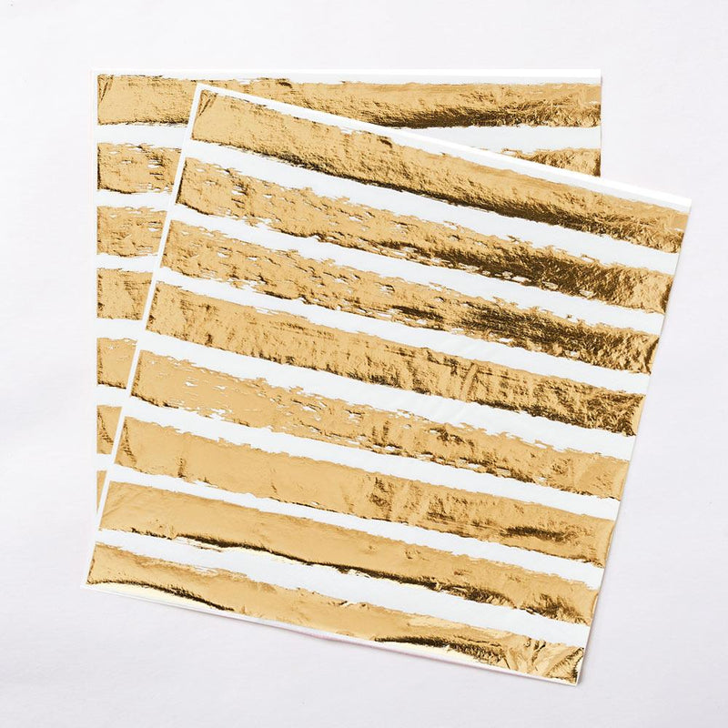 Gold Striped Napkins (x16)