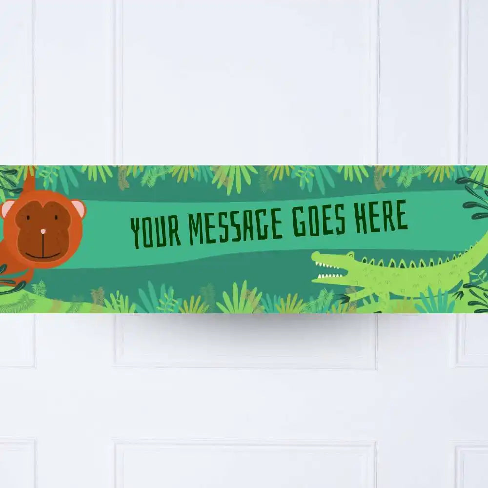 Snappy Birthday Personalised Party Banner Jungle Party Ideas