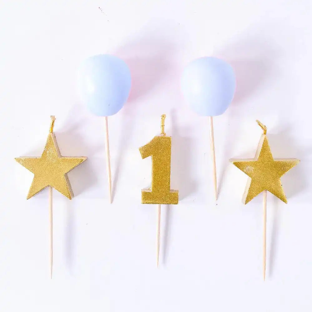 1st Birthday Blue Candle Set 1st Birthday