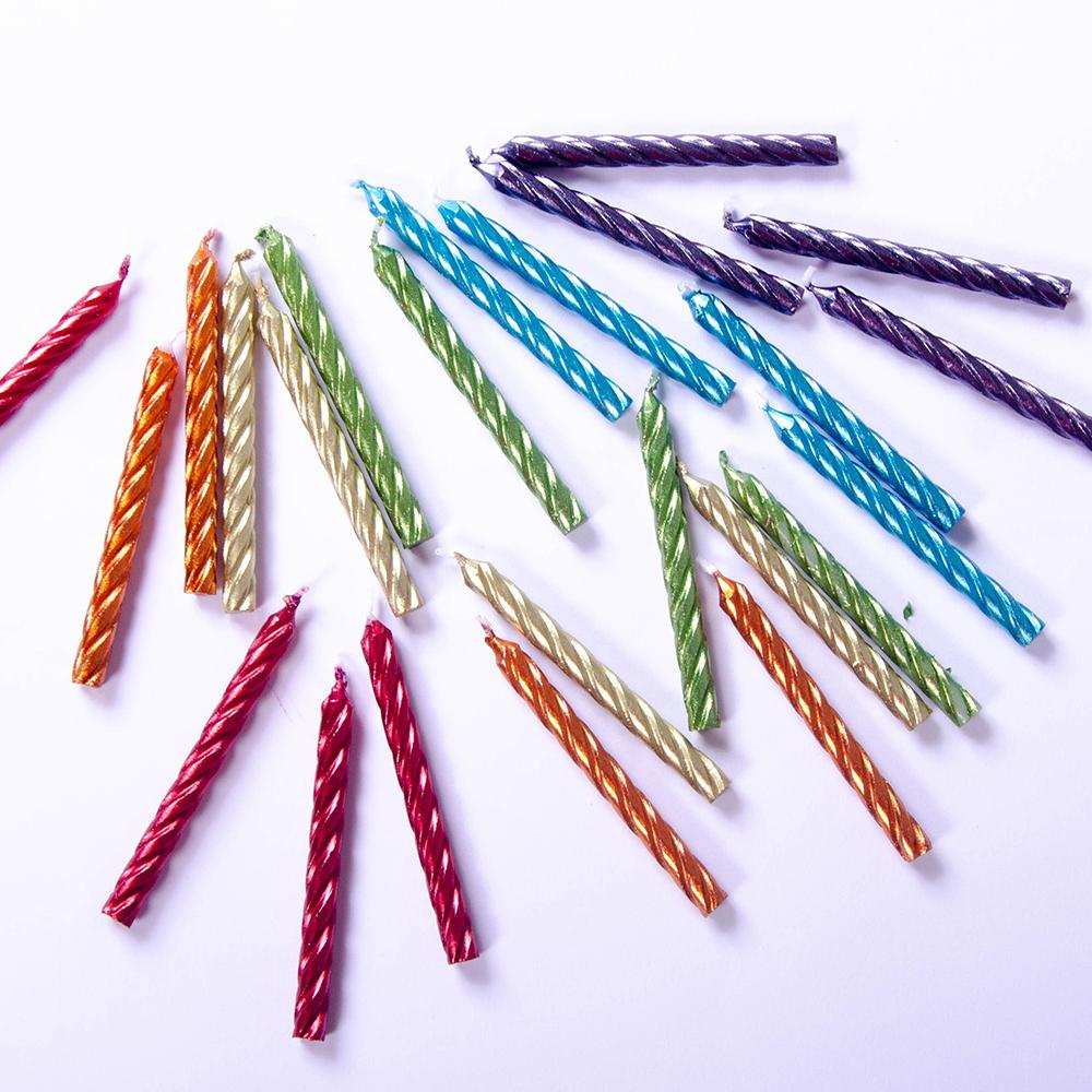 Metallic Candles Rainbow (x24) General Party