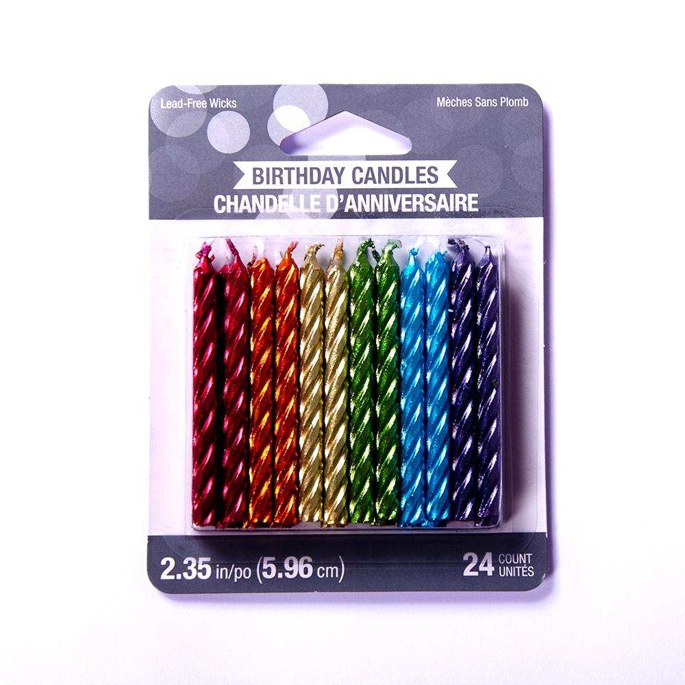 Metallic Candles Rainbow (x24) General Party