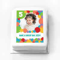 Personalised Photo Cake - Multicolour Brights Personalised Cake