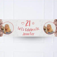 Rose Gold Pick Any Age Personalised Party Banner