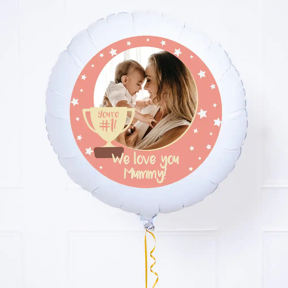 Personalised Photo Balloon - You’re Number 1: Pink Single Photo Personalised Balloons