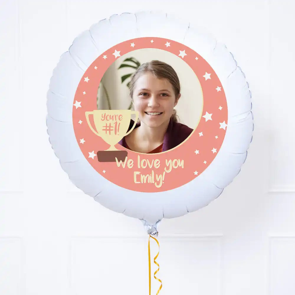Personalised Photo Balloon - You’re Number 1: Pink Personalised Balloons