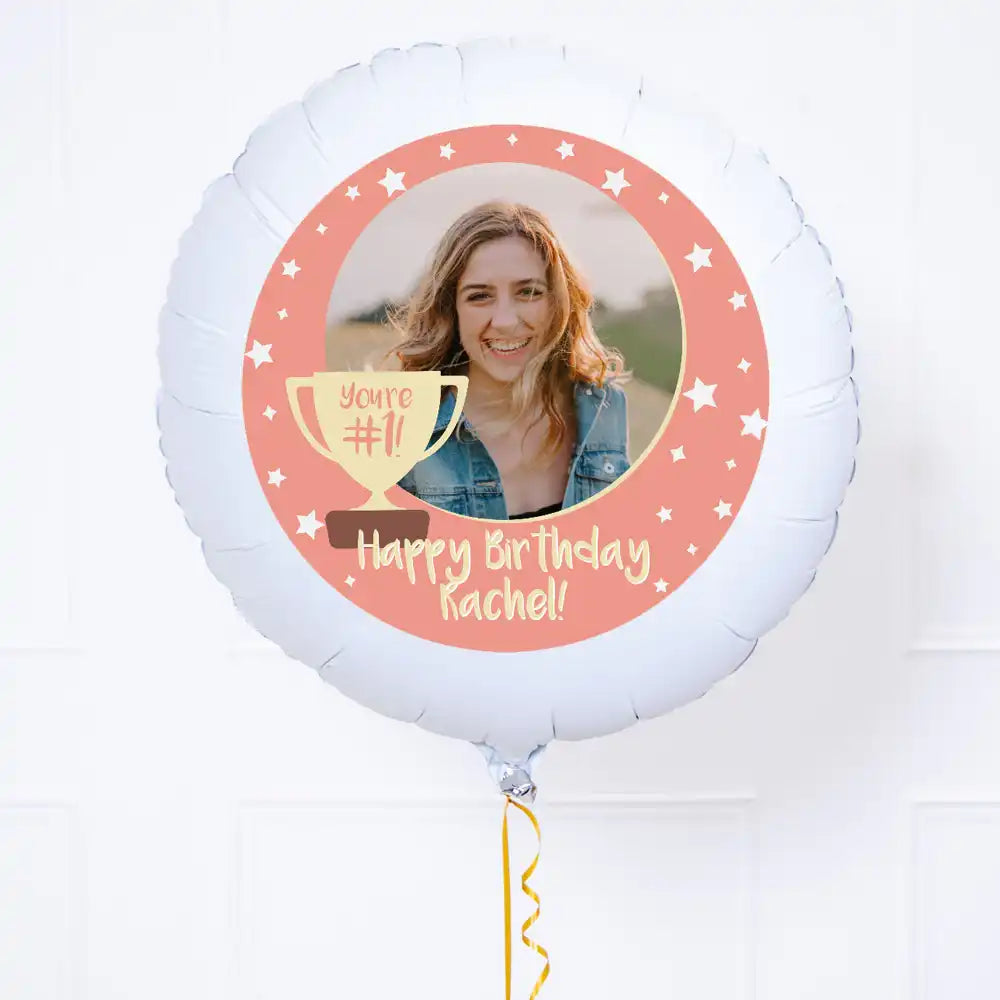 Personalised Photo Balloon - You’re Number 1: Pink Personalised Balloons