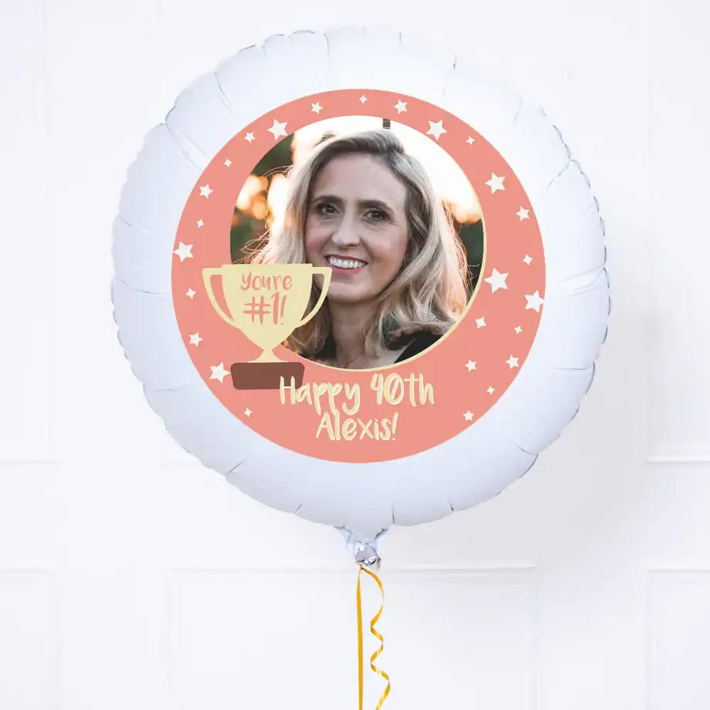 Personalised Photo Balloon - You’re Number 1: Pink Personalised Balloons