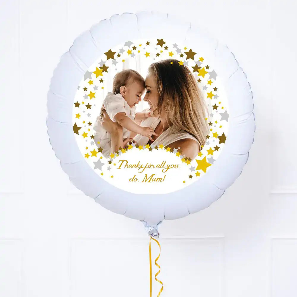 Personalised Photo Balloon – Metallic Confetti Personalised Balloons