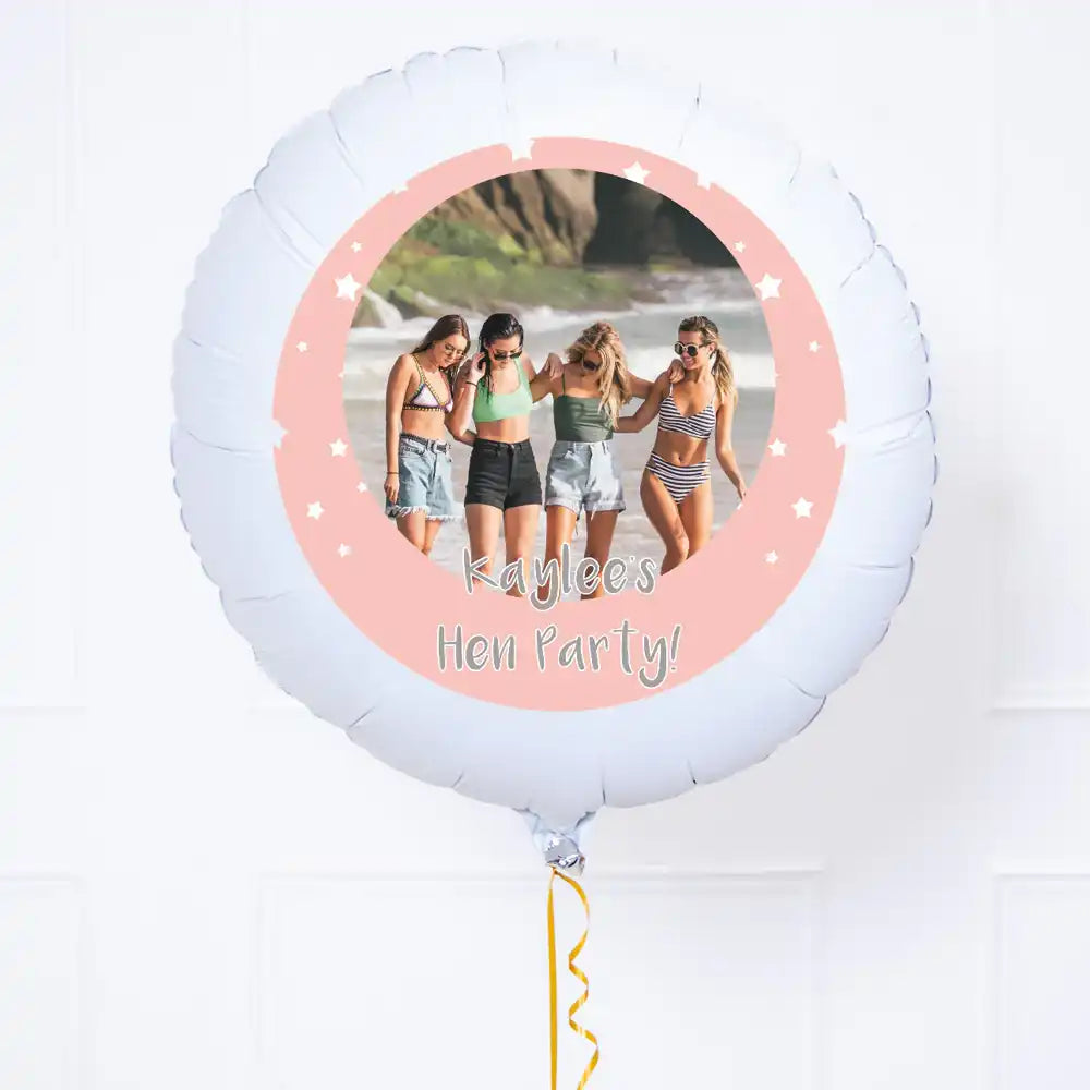 Personalised Photo Balloon – Pink Stars Personalised Balloons