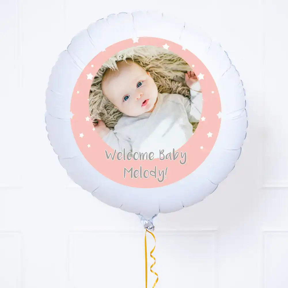 Personalised Photo Balloon – Pink Stars Personalised Balloons