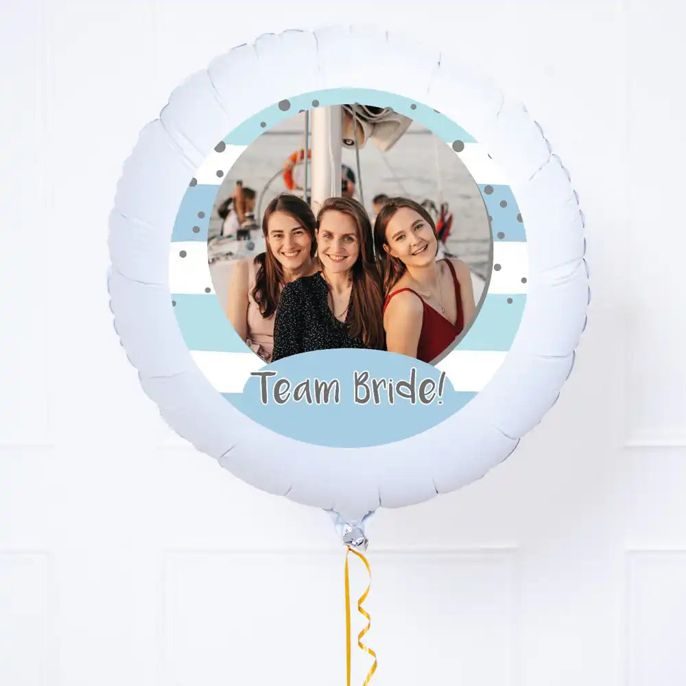 Personalised Photo Balloon – Blue Stripes Personalised Balloons