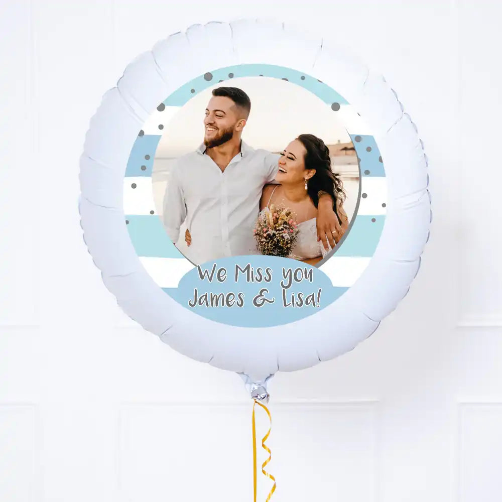 Personalised Photo Balloon – Blue Stripes Personalised Balloons