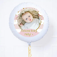 Personalised Photo Balloon – Pink Stripes Personalised Balloons