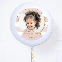 Personalised Photo Balloon – Pink Stripes Personalised Balloons