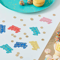 Happy Birthday Gold Foiled Table Confetti Party Pieces