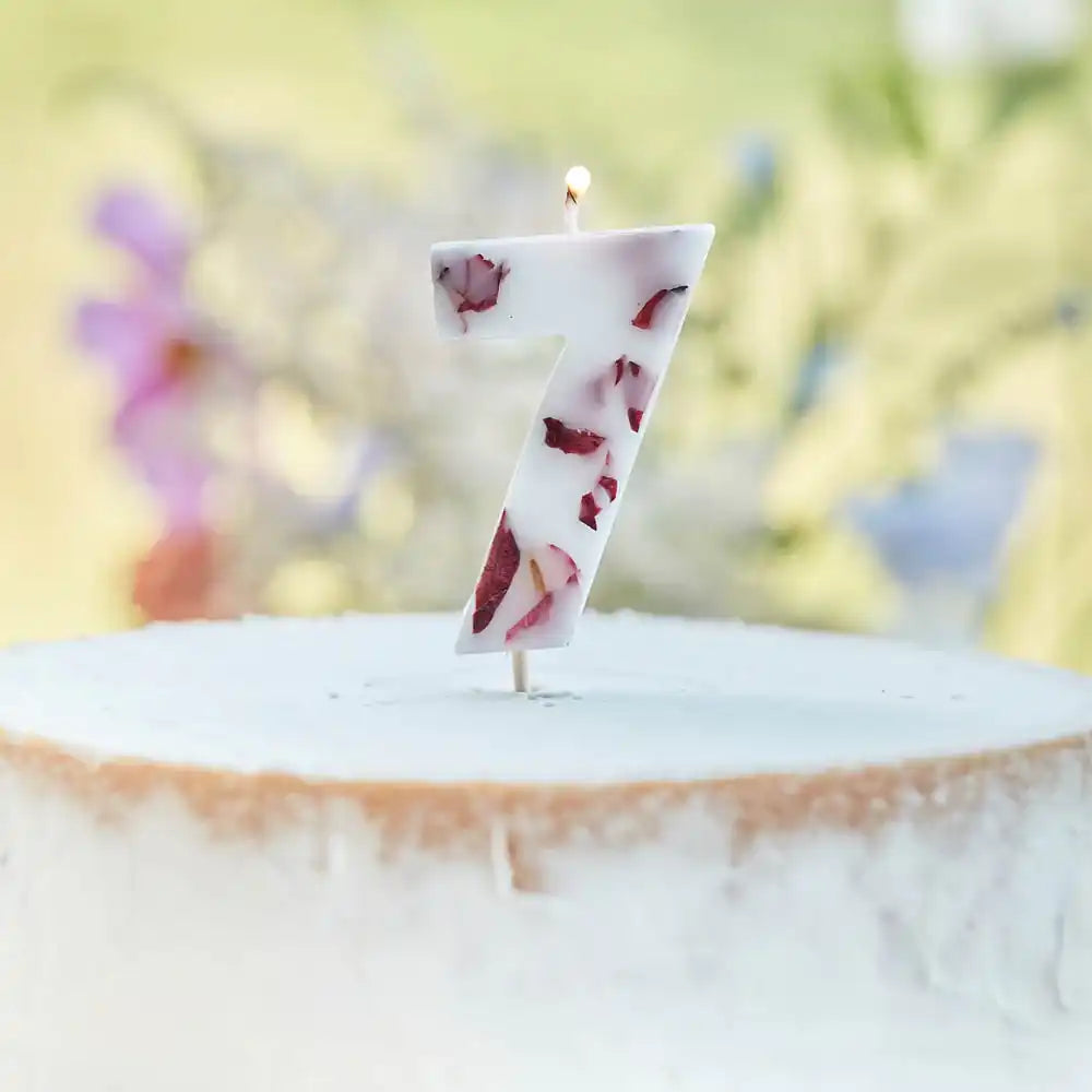 Pressed Petals Number 7 Candle General Party