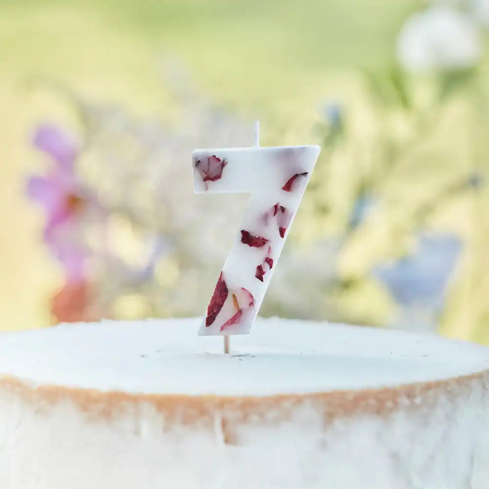 Pressed Petals Number 7 Candle General Party