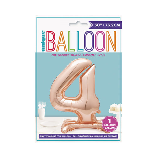 Rose Gold Standing Number Balloon - 4