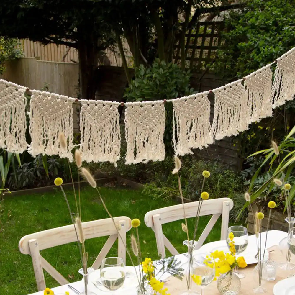 Boho Cream Cotton Macrame Garland Summer