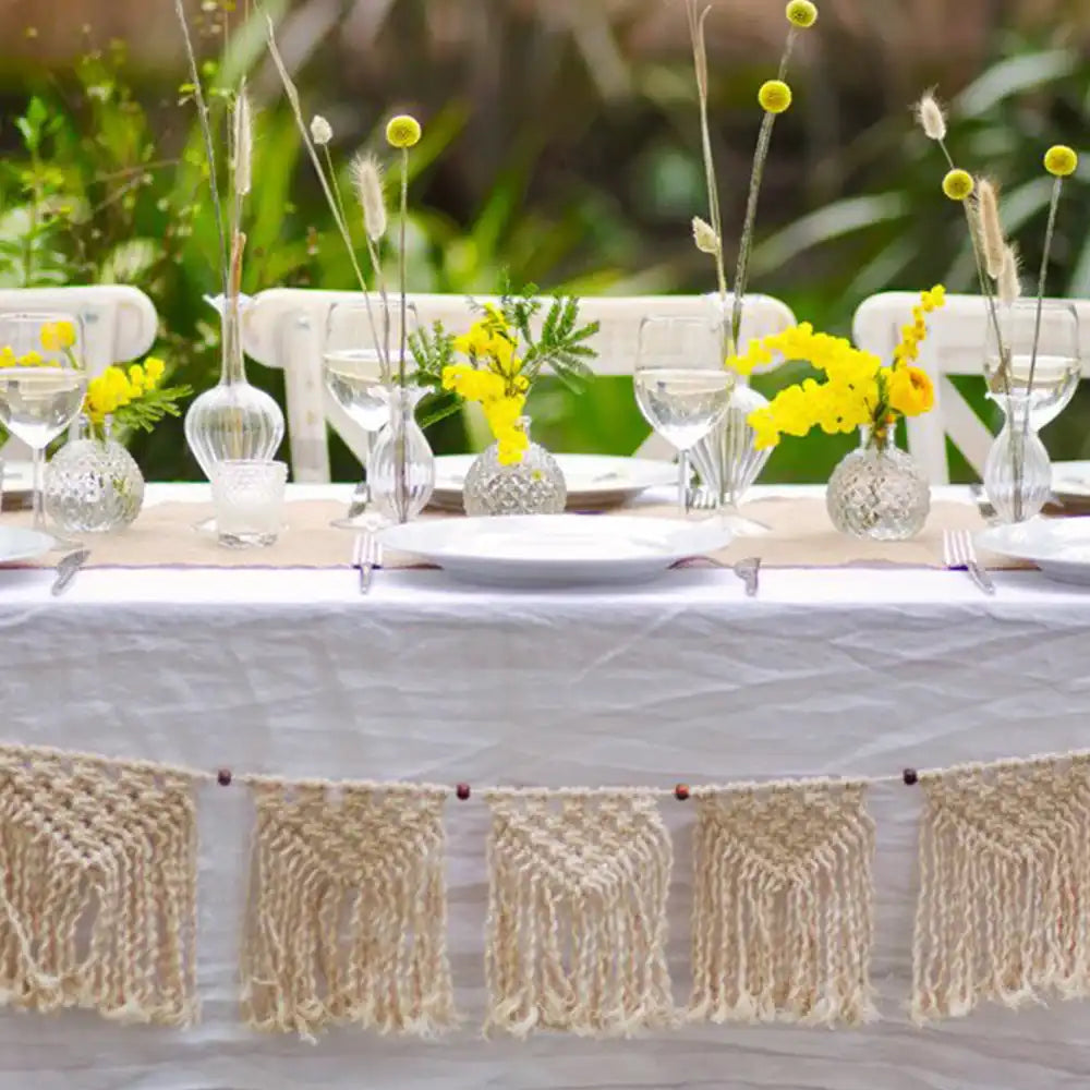 Boho Cream Cotton Macrame Garland Summer