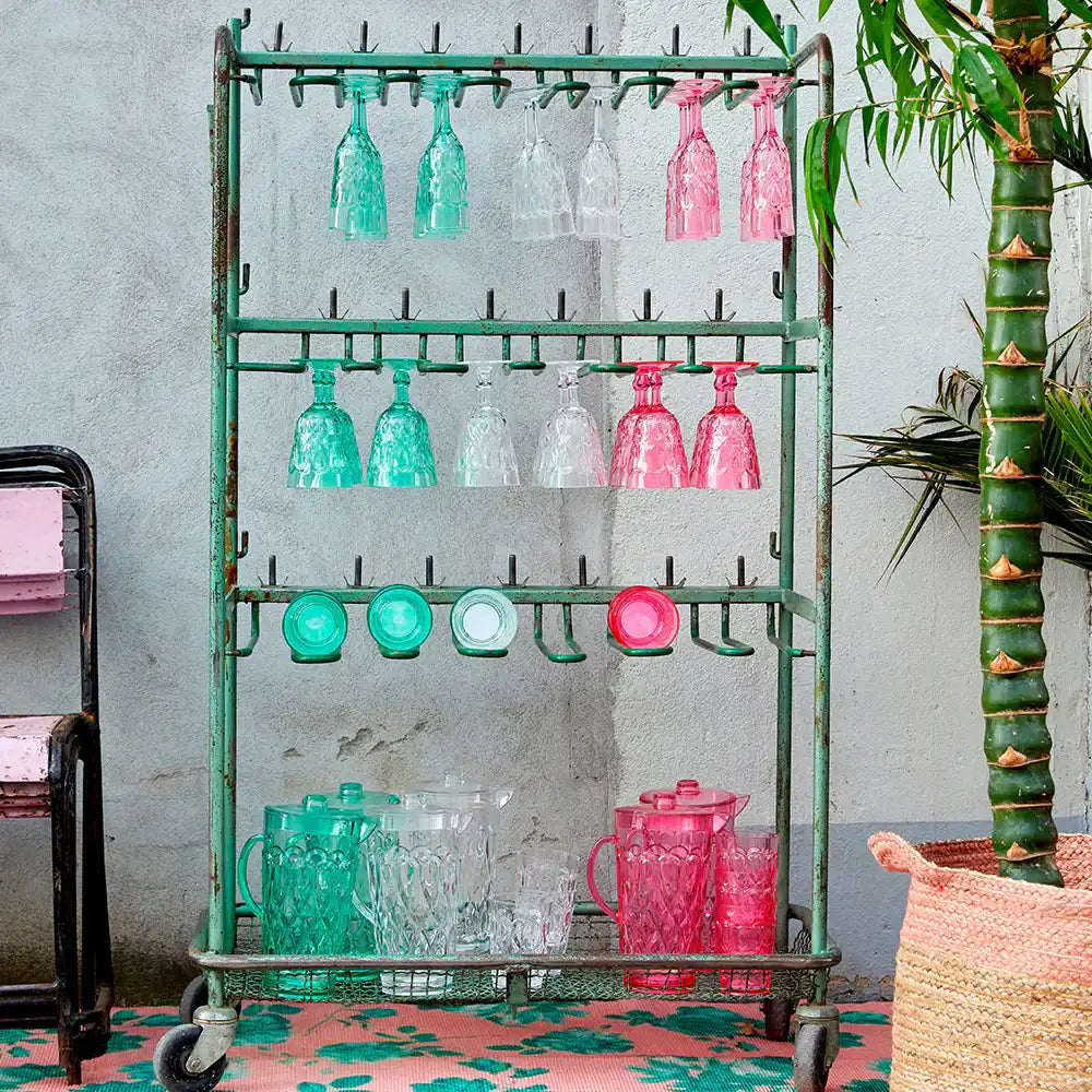 Acrylic Champagne Glass with Embossed Detail - Clear Summer