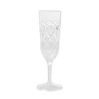 Acrylic Champagne Glass with Embossed Detail - Clear Summer