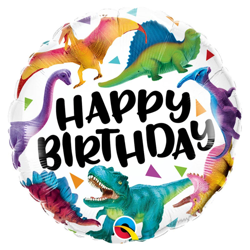 Colourful Dinosaurs 'Happy Birthday' Balloon