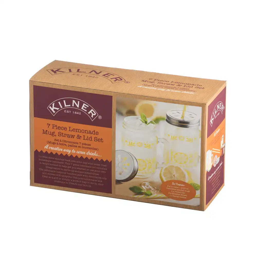 Set of 2 Kilner Lemonade Jars with Recipe Booklet (250ml) Summer