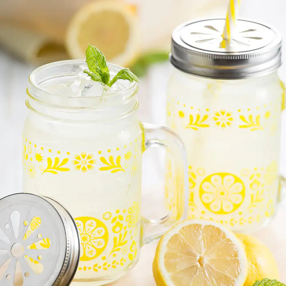 Set of 2 Kilner Lemonade Jars with Recipe Booklet (250ml) Summer