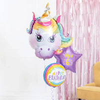 Personalised Inflated Balloon Bouquet in a Box - Birthday Unicorn Personalised Balloons