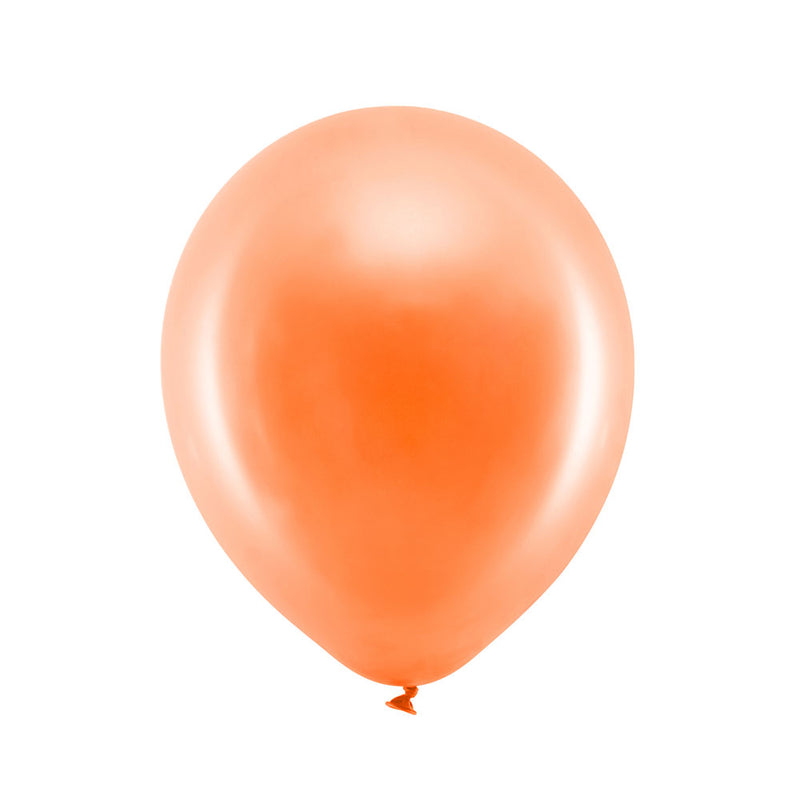 Metallic Latex Balloons - Orange (x10)